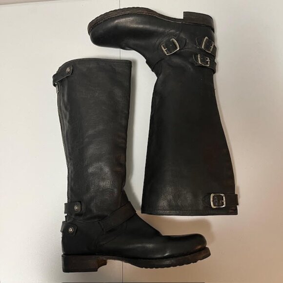 Frye Veronica Slouch Leather Tall Riding Boots US 11 - Picture 9 of 16